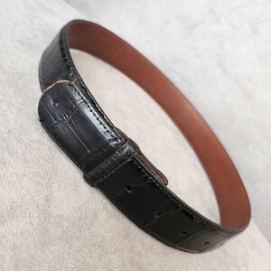 Scott Mallory belt men's 28 black genuine alligator leather glossy Made USA new